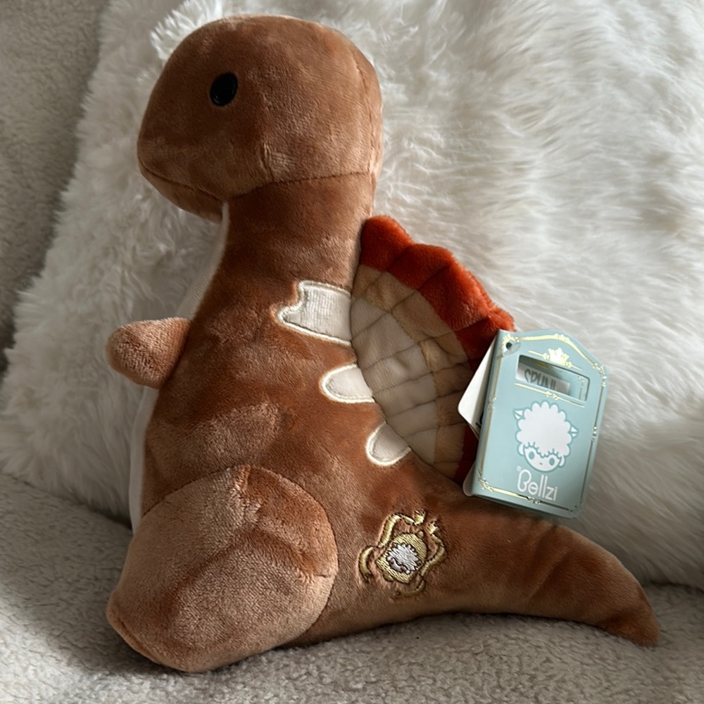 Bellzi dinosaur Plush with Orange and White Accents